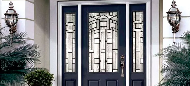 Stained Glass Door Panels in Brevoort Park, Saskatchewan