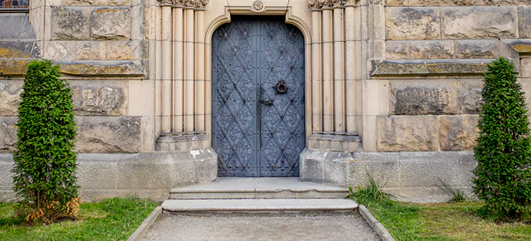 Traditional Double Front Doors in Nutana Suburban Centre, Saskatchewan