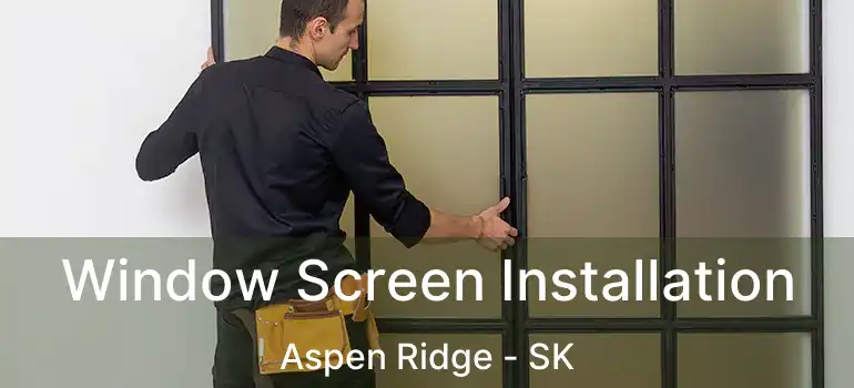  Window Screen Installation Aspen Ridge - SK